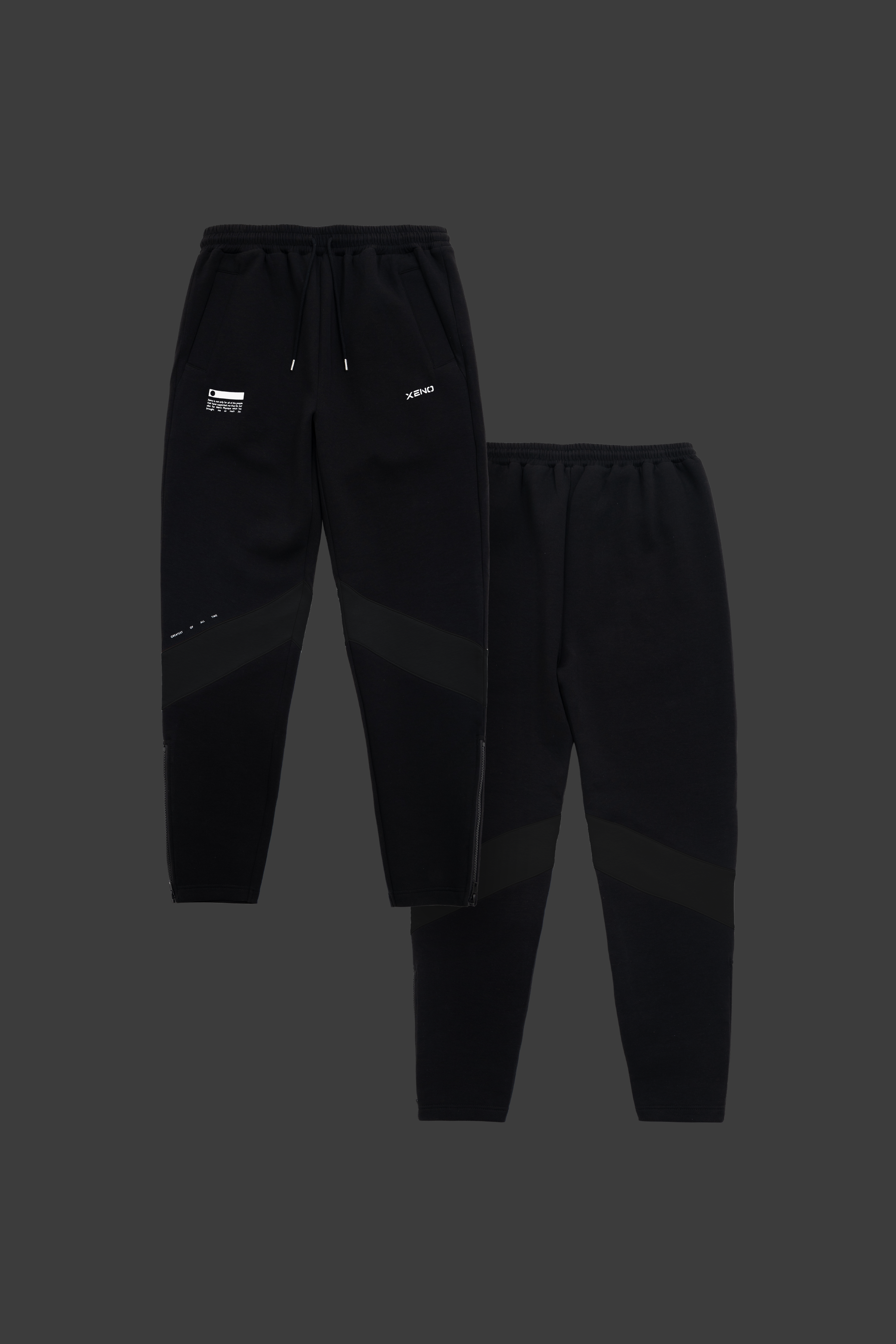 XENO COLOR BLOCK DOUBLE KNIT PANTS Black x Black