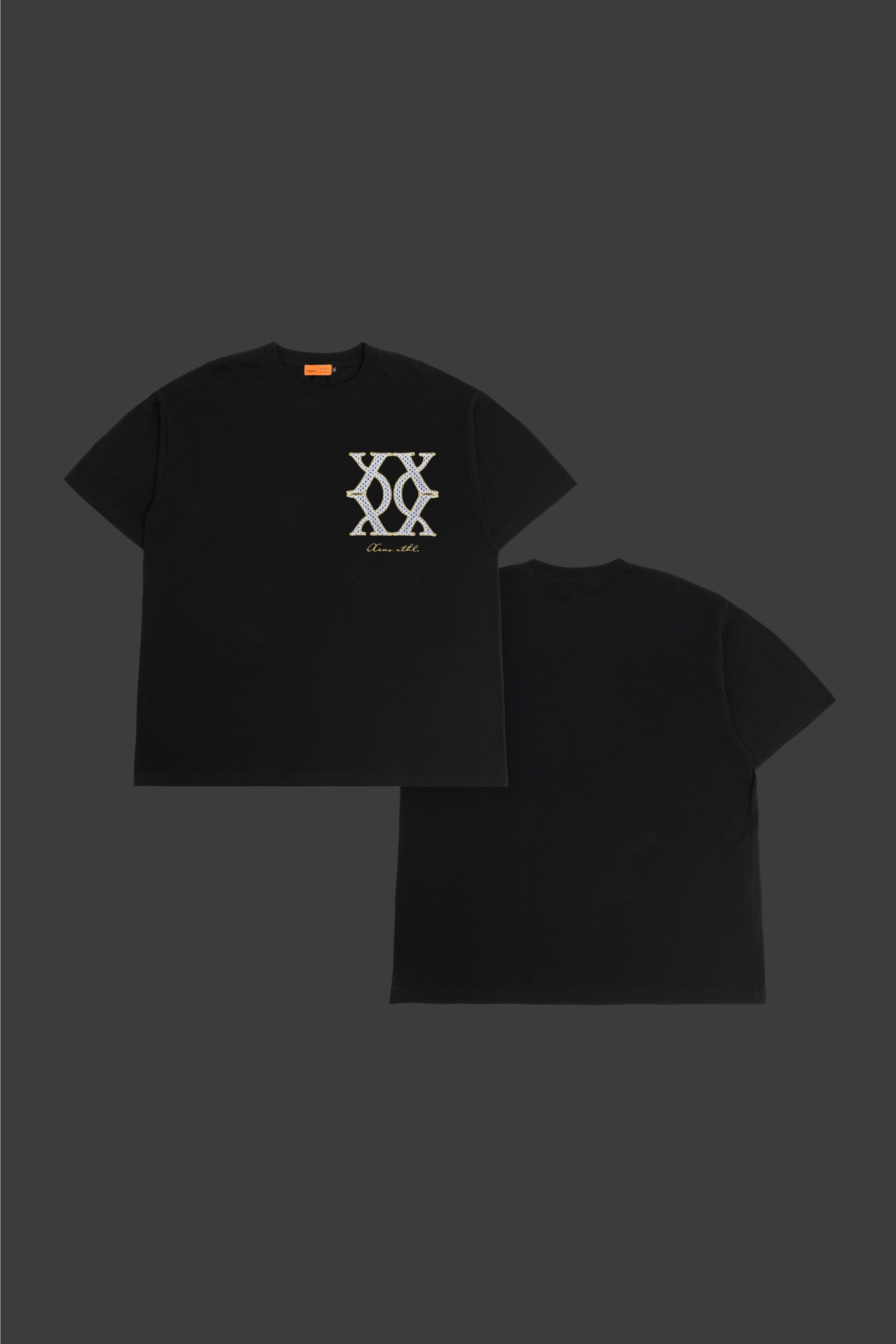 XENO MONOGRAM EMBROIDERY T-SHIRT BLACK