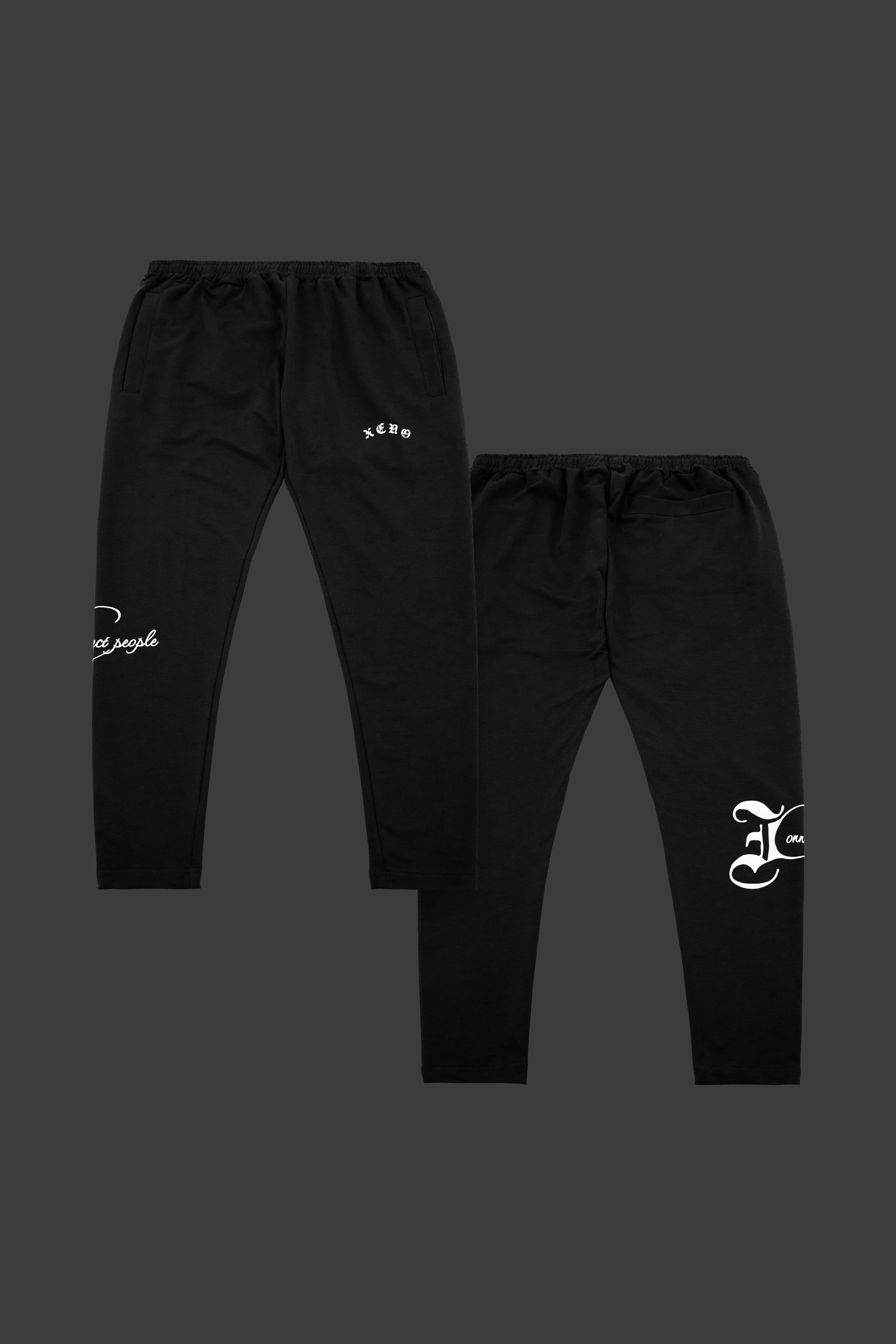 Xeno Black Letter SWEAT PANTS Black L