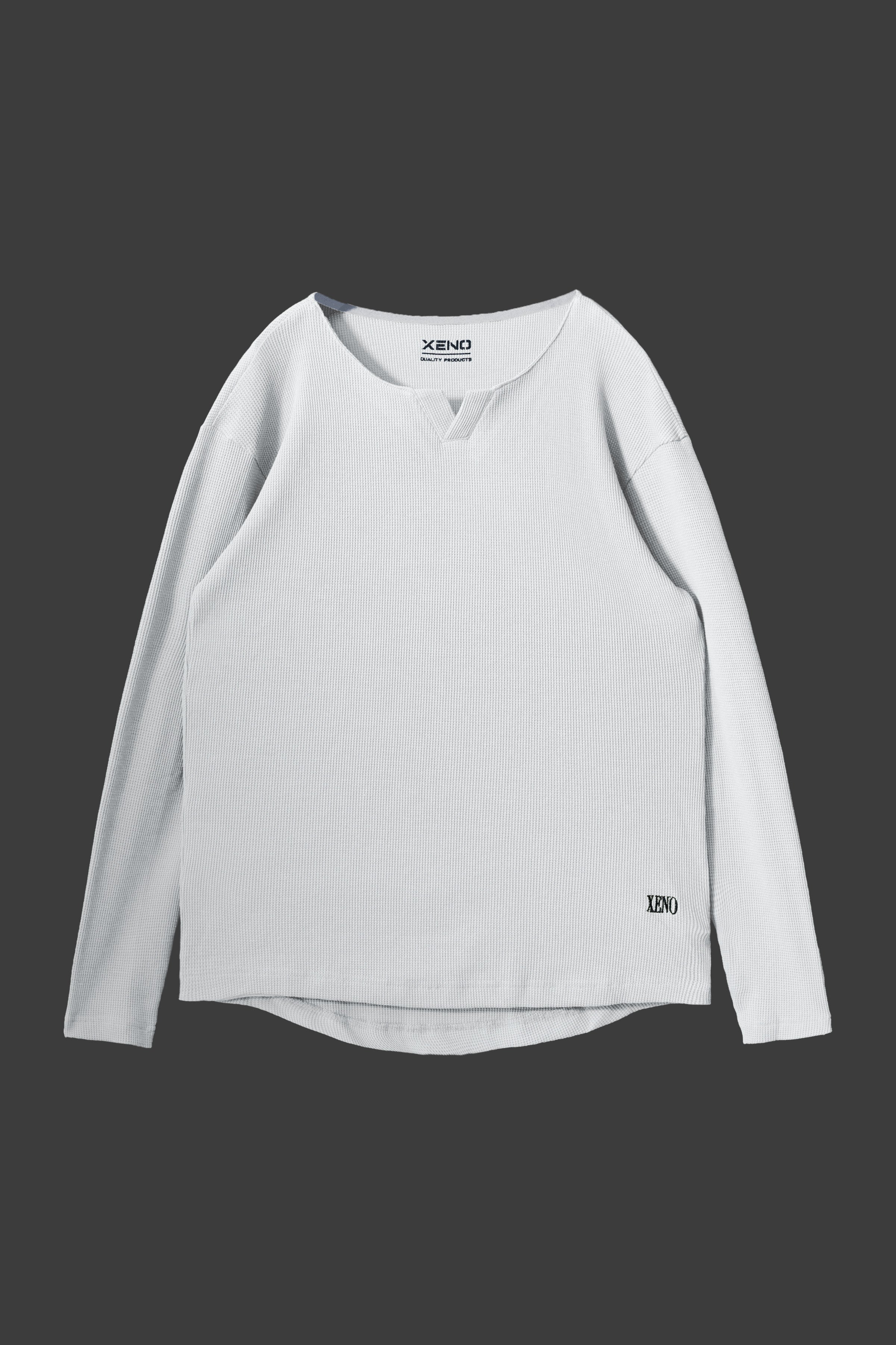 XENO WAFFLE SKIPPER LS SHIRT White