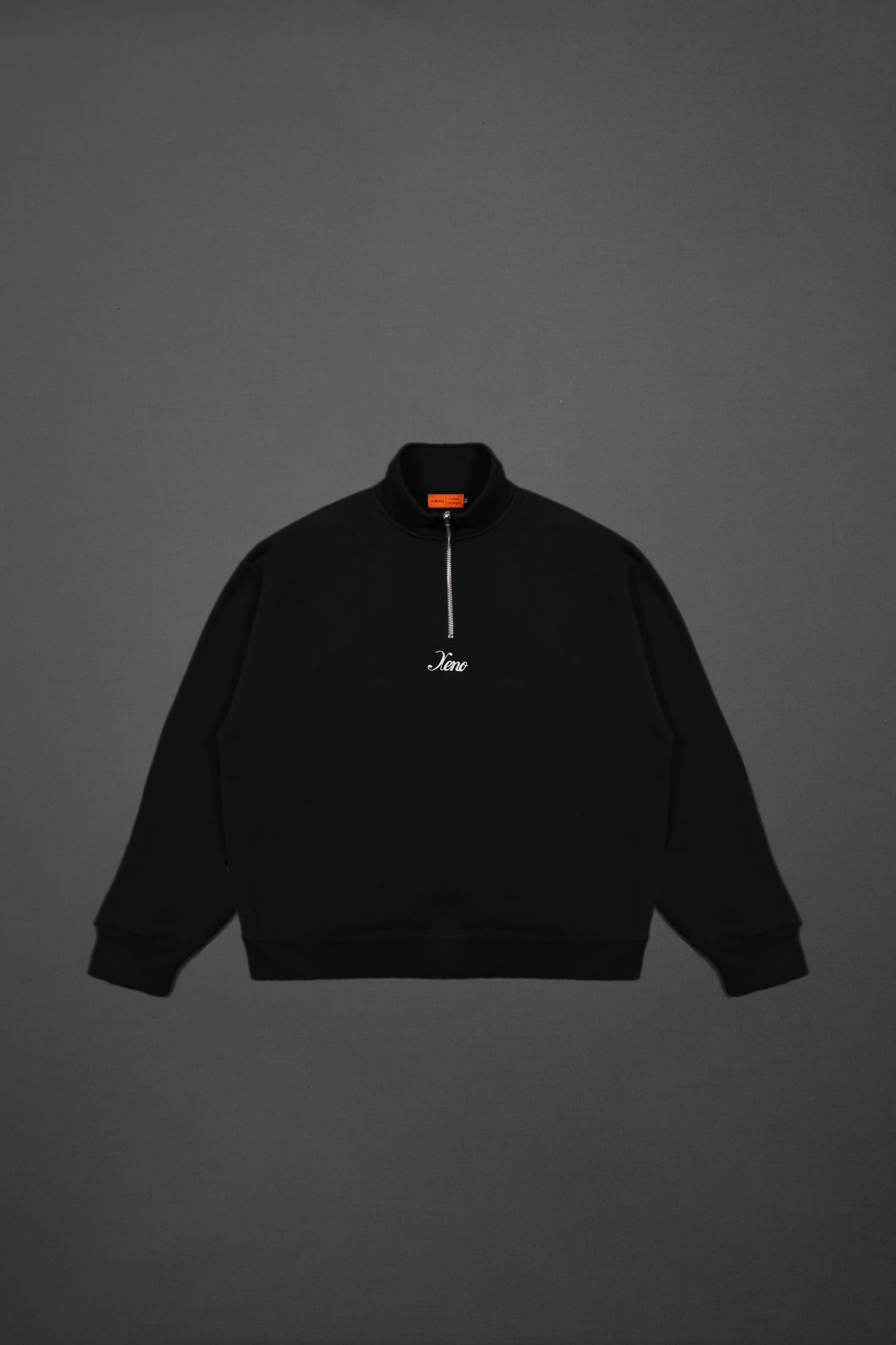 XENO HALF ZIP SWEAT SHIRT BLACK