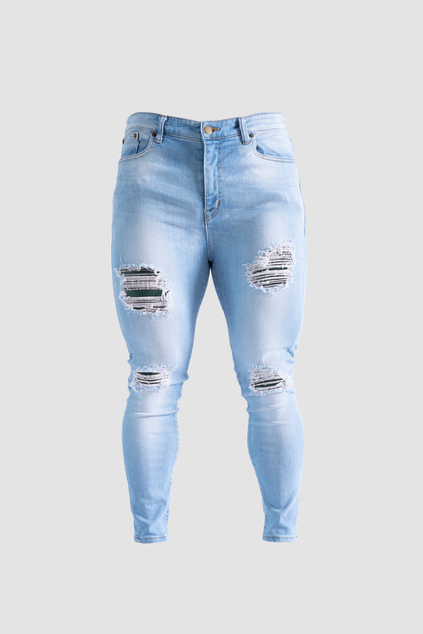 SILVA DENIM PANTS "CLASS 9" DAMAGED LIGHT INDIGO
