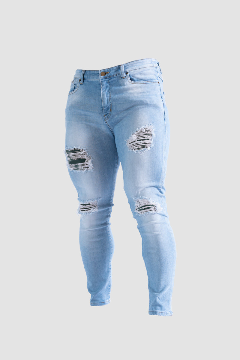 SILVA DENIM PANTS "CLASS 9" DAMAGED LIGHT INDIGO