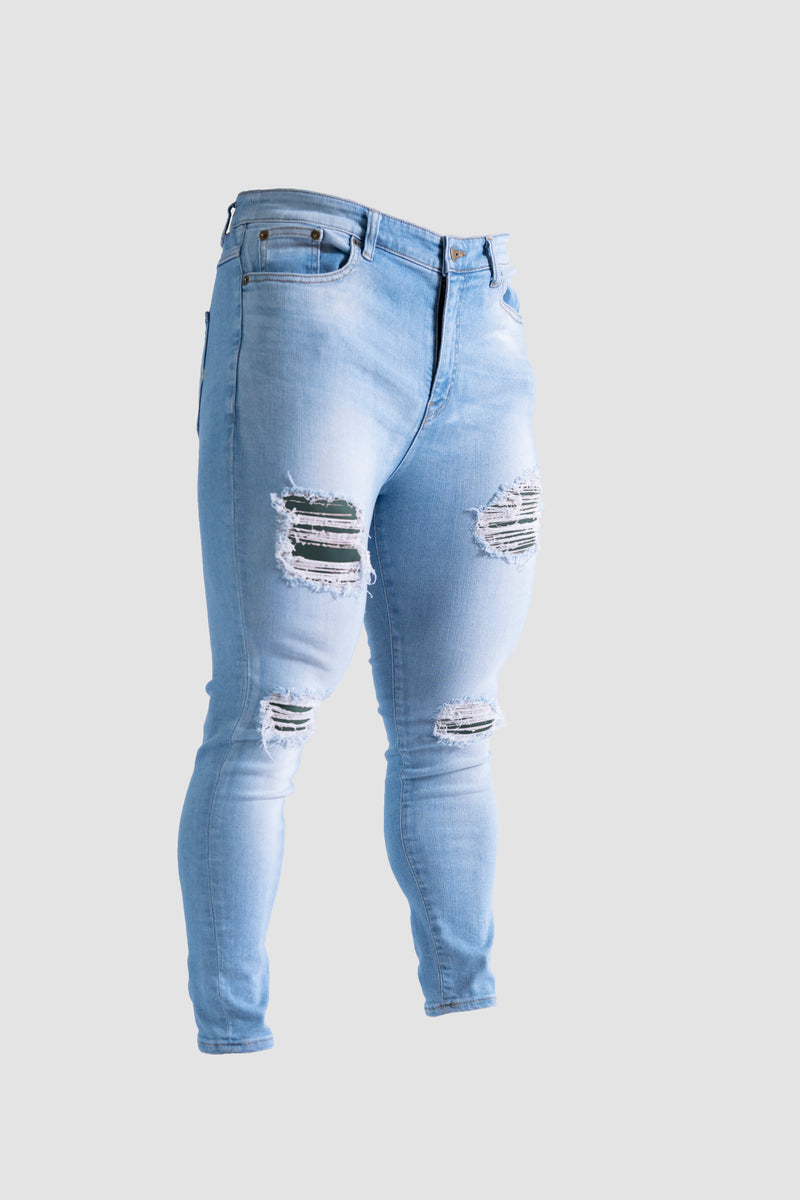 SILVA DENIM PANTS "CLASS 9" DAMAGED LIGHT INDIGO