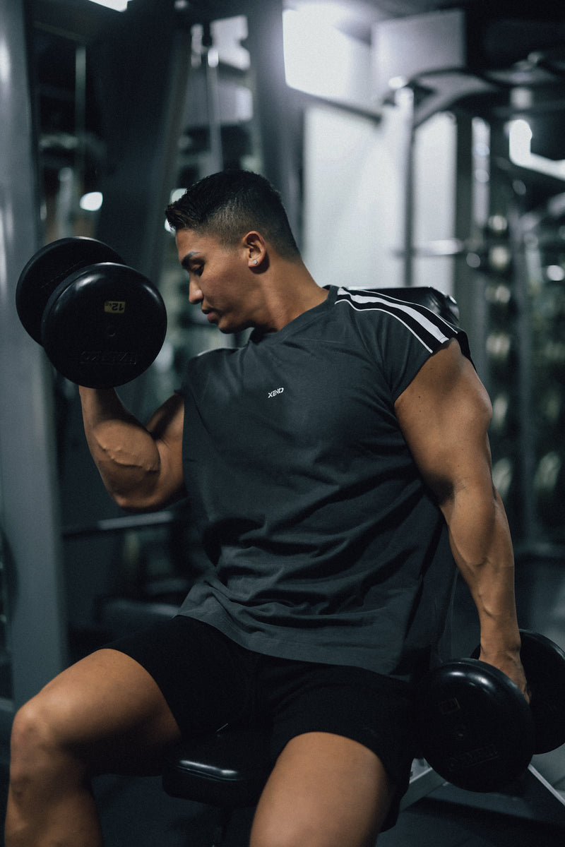 XENO SHOULDER LINE TANK GRAY