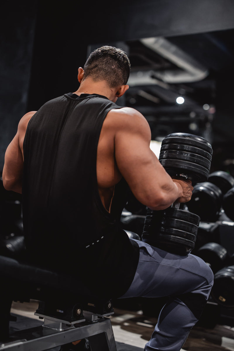 XENO FABRIC BLOCK TANK Black