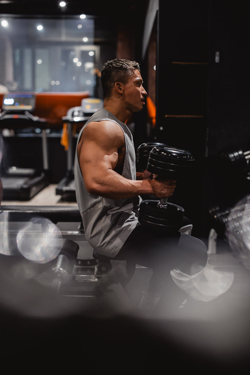 XENO FABRIC BLOCK TANK Gray