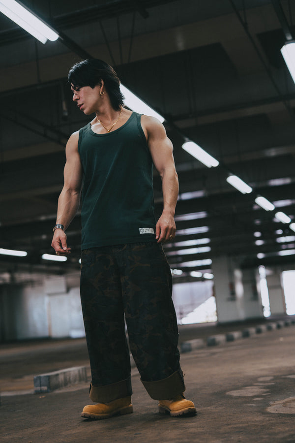 XENO DAMAGE SWEAT PANTS GREEN