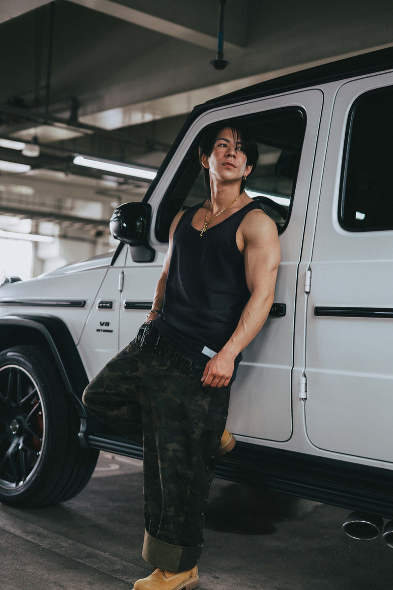 XENO DAMAGE SWEAT PANTS BLACK