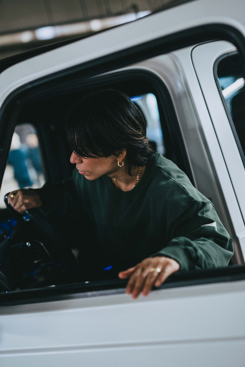 XENO DAMAGE SWEAT SHIRT GREEN