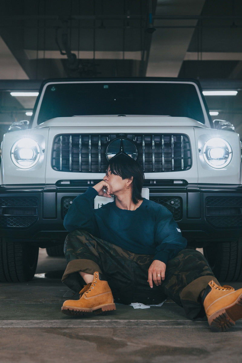 XENO DAMAGE SWEAT SHIRT NAVY