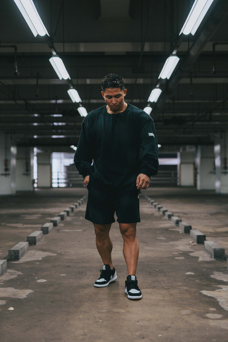 XENO DAMAGE SWEAT SHIRT BLACK