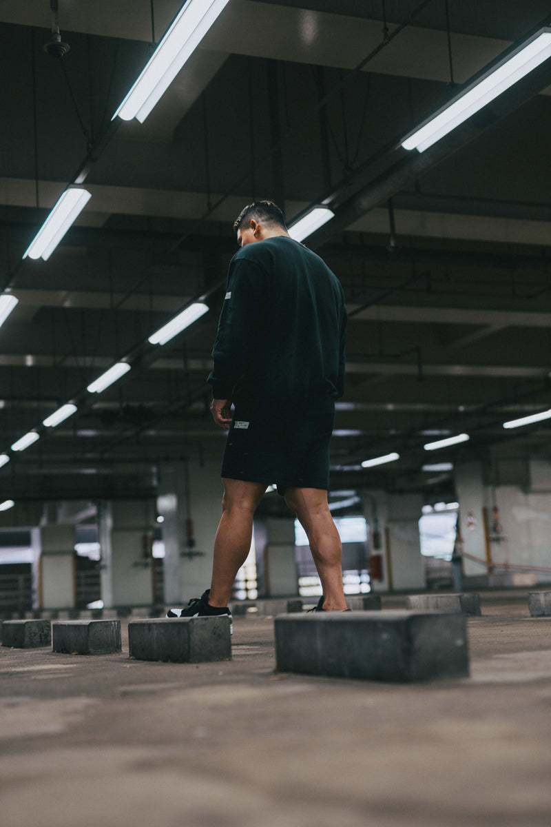 XENO DAMAGE SWEAT SHIRT BLACK