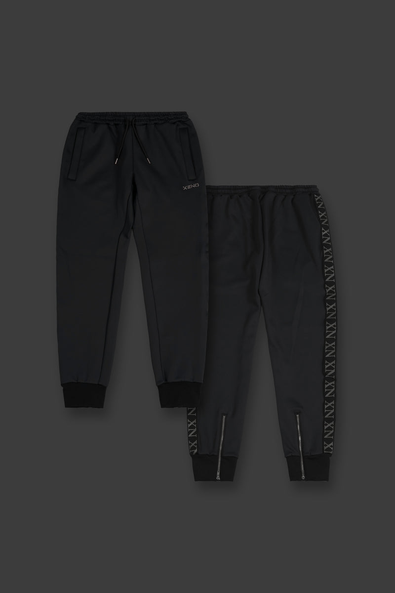 XENO EDGE LINE TRACK PANTS BLACK x BLACK
