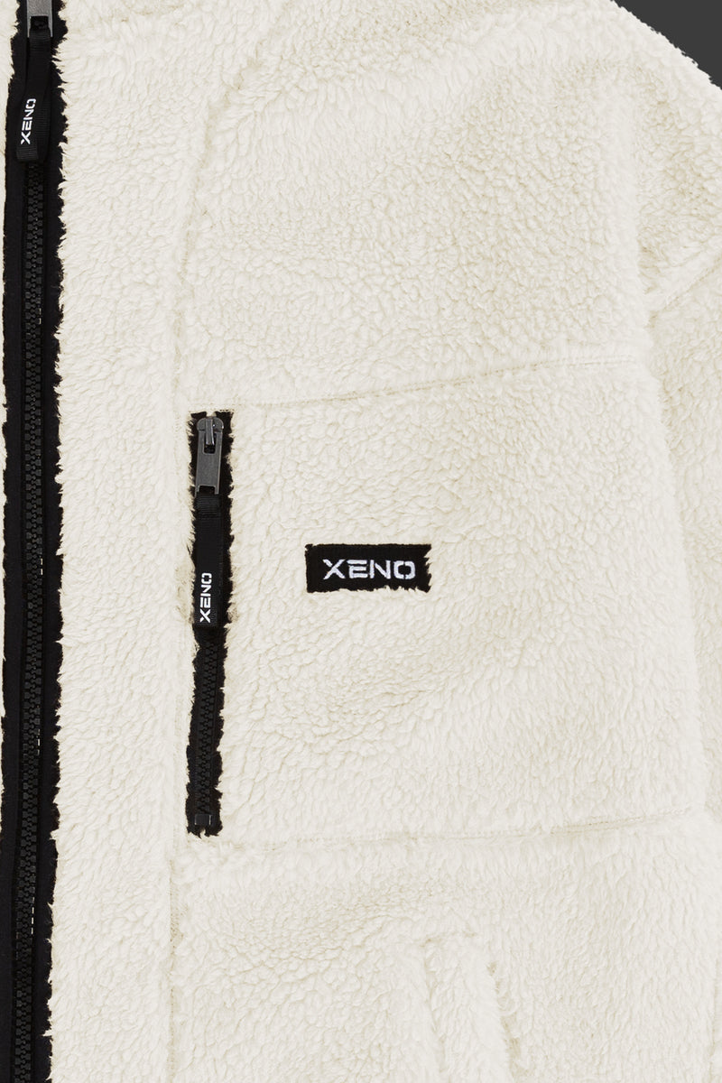 XENO OVERSIZED BOA FLEECE JACKET WHITE