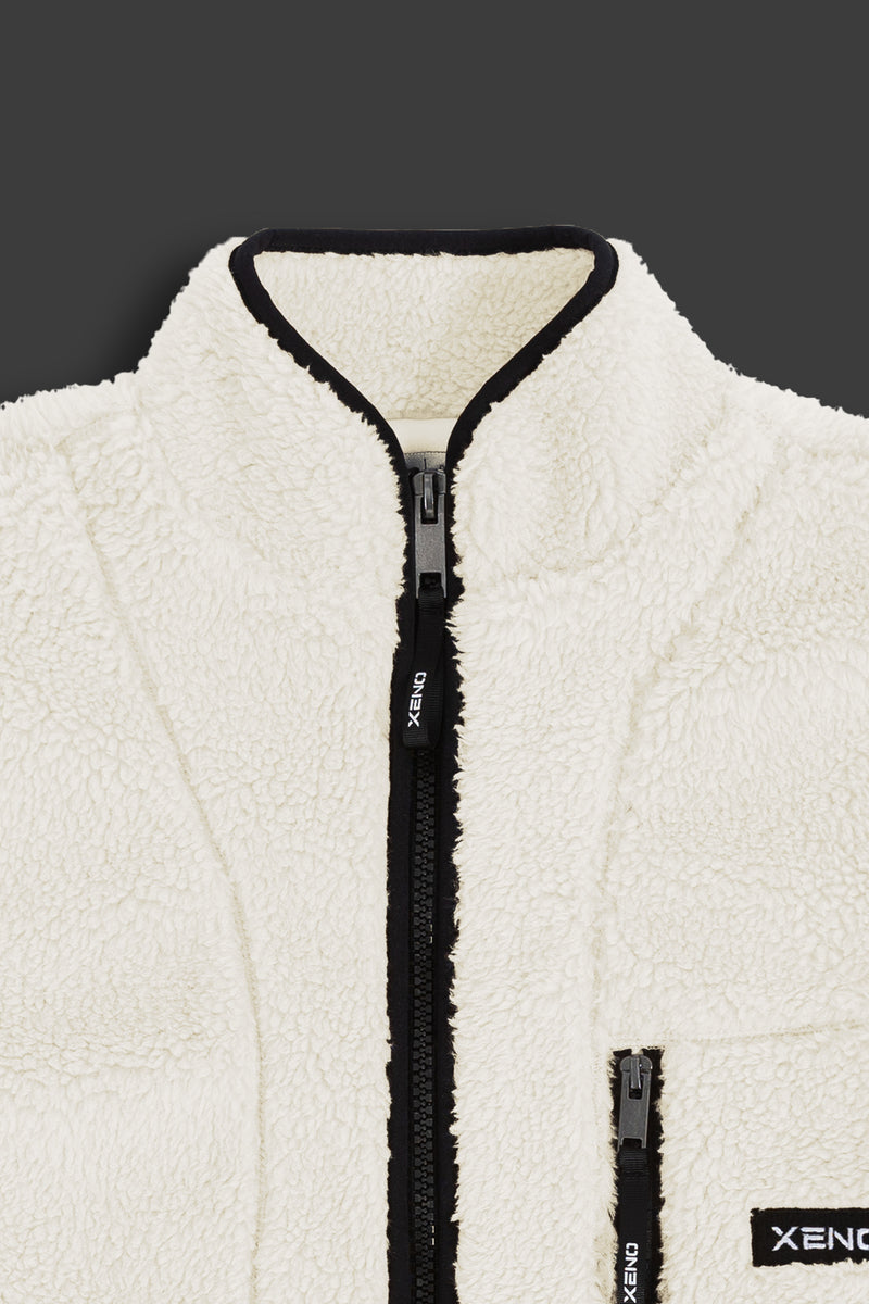 XENO OVERSIZED BOA FLEECE JACKET WHITE