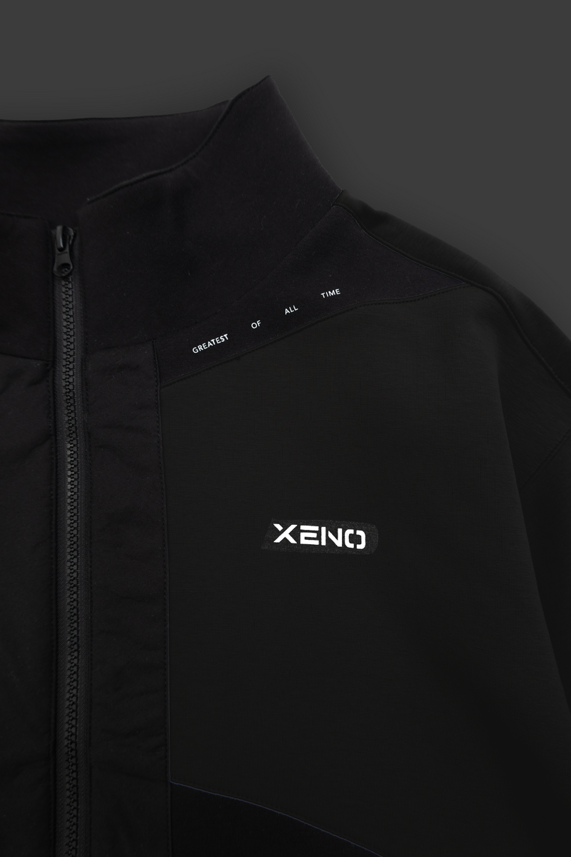 XENO COLOR BLOCK DOUBLE KNIT JACKET Black x Black