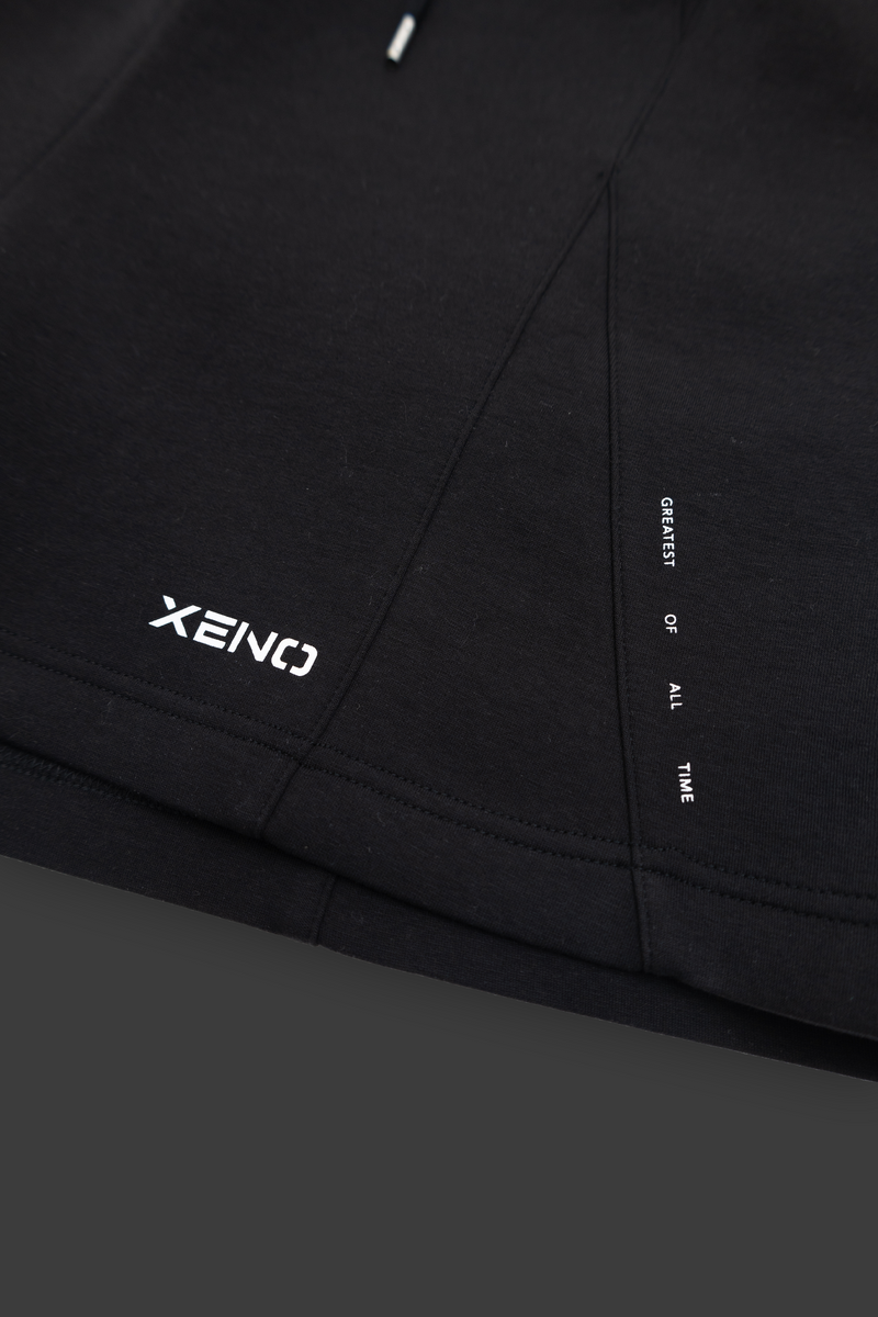 XENO COLOR BLOCK DOUBLE KNIT SHORTS Black x Black