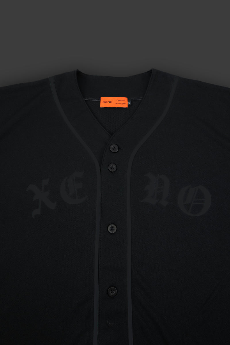 XENO BLACK LETTER BASEBALL SHIRT BLACKBLACK