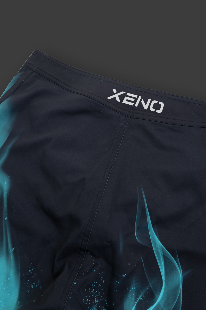 XENO FLAME SURF SHORTS BLACK BLUE