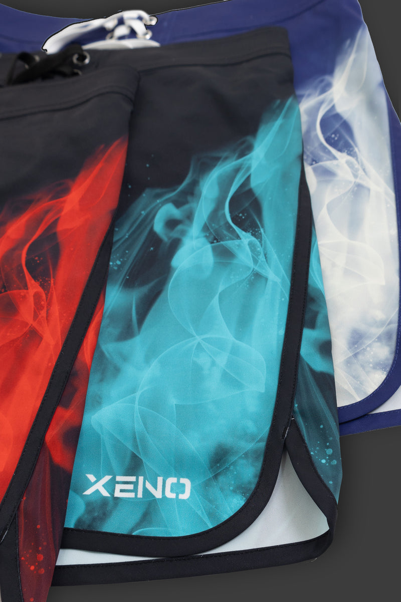 XENO FLAME SURF SHORTS BLACK BLUE