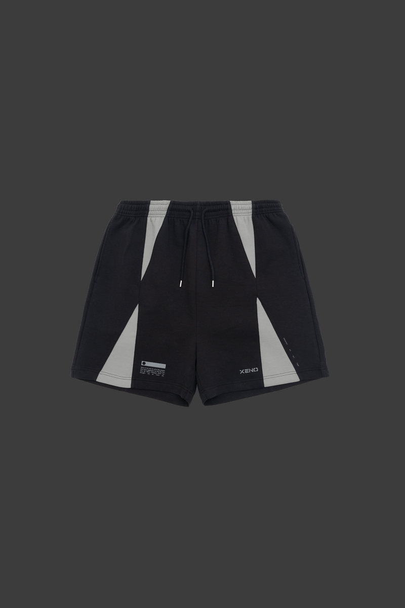 XENO COLOR BLOCK DOUBLE KNIT SHORTS Black x Gray