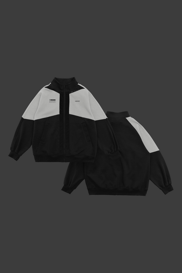 XENO COLOR BLOCK DOUBLE KNIT JACKET Black x Gray