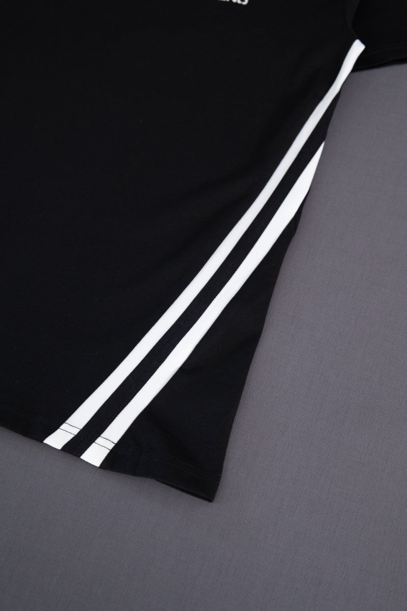 XENO DIAGONAL LINE T-SHIRT BLACK x WHITE