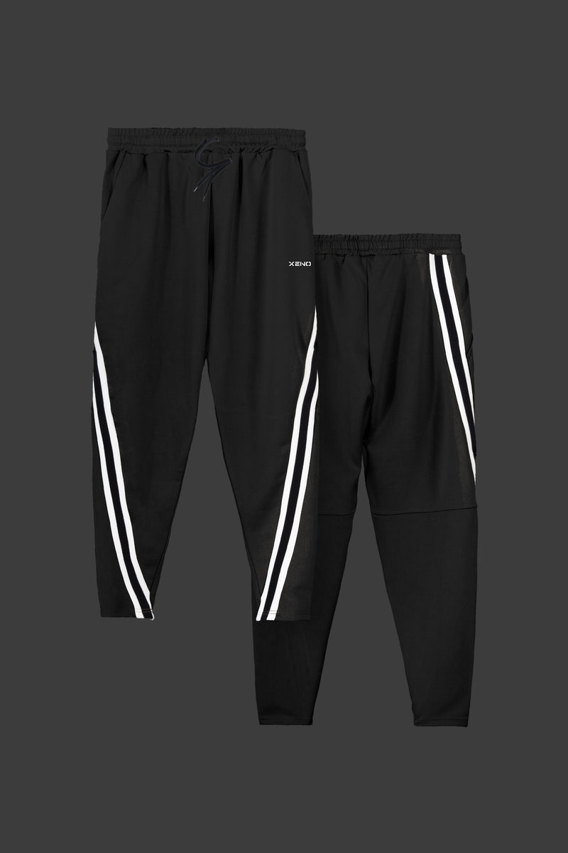 XENO DIAGONAL LINE PANTS BLACK x WHITE