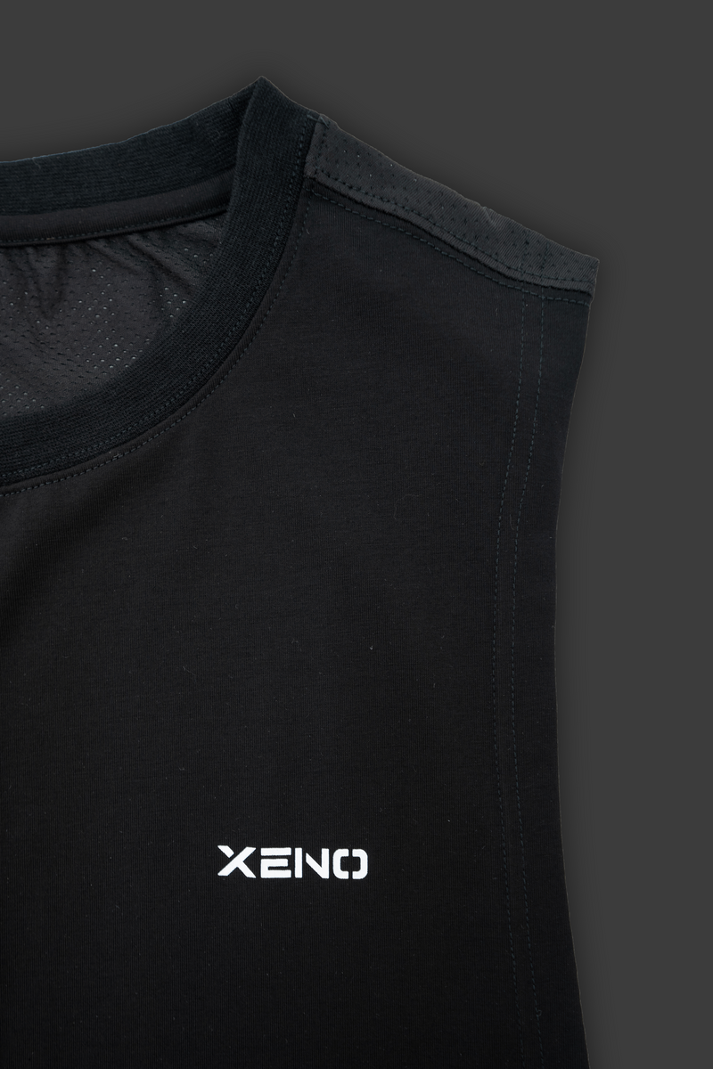 XENO FABRIC BLOCK TANK Black