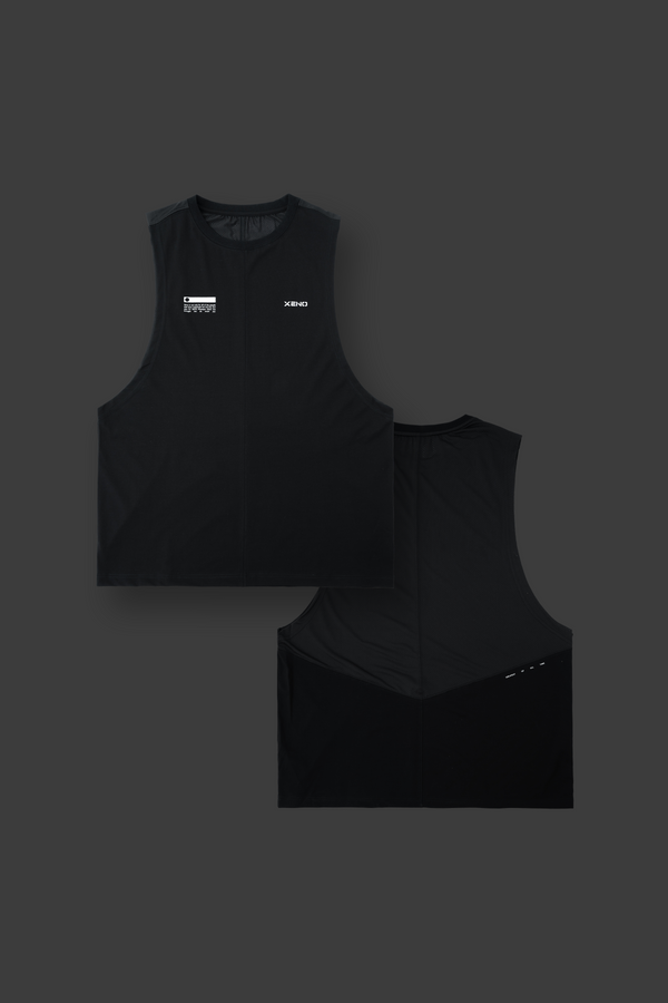 XENO FABRIC BLOCK TANK Black