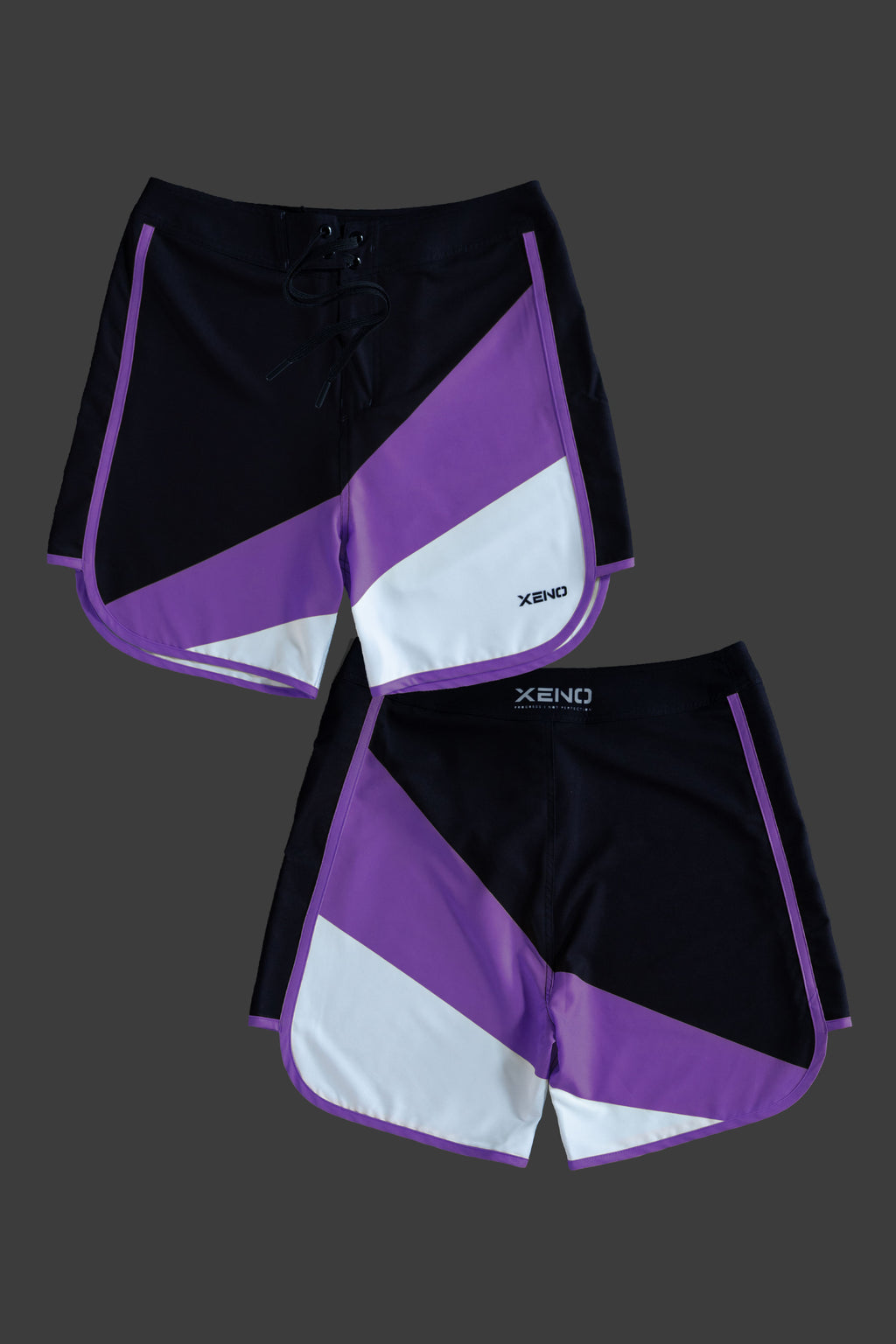 XENO COLOR BLOCK STAGE SHORTS Black×Purple