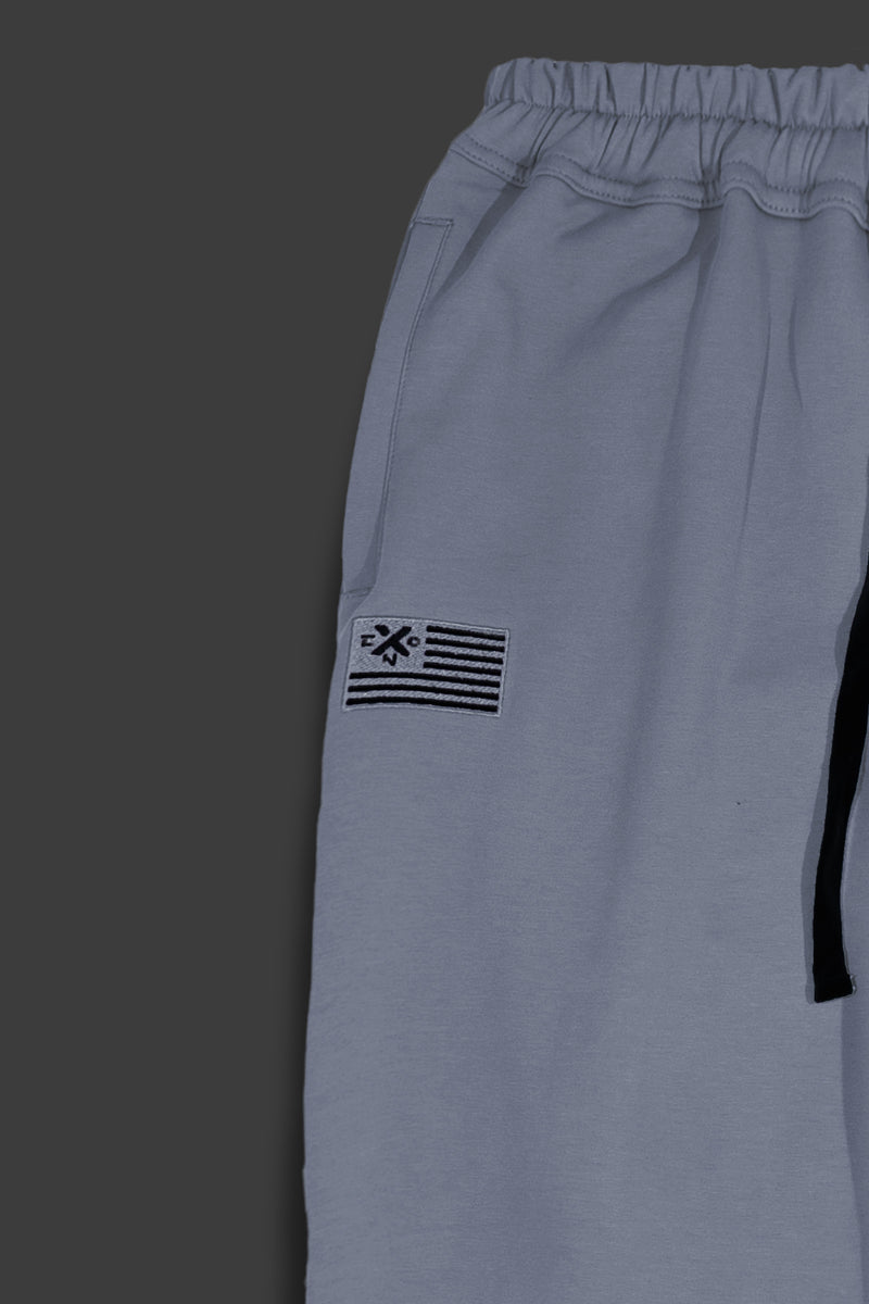 XENO USA LETTERING SWEAT PANTS BLUE GRAY