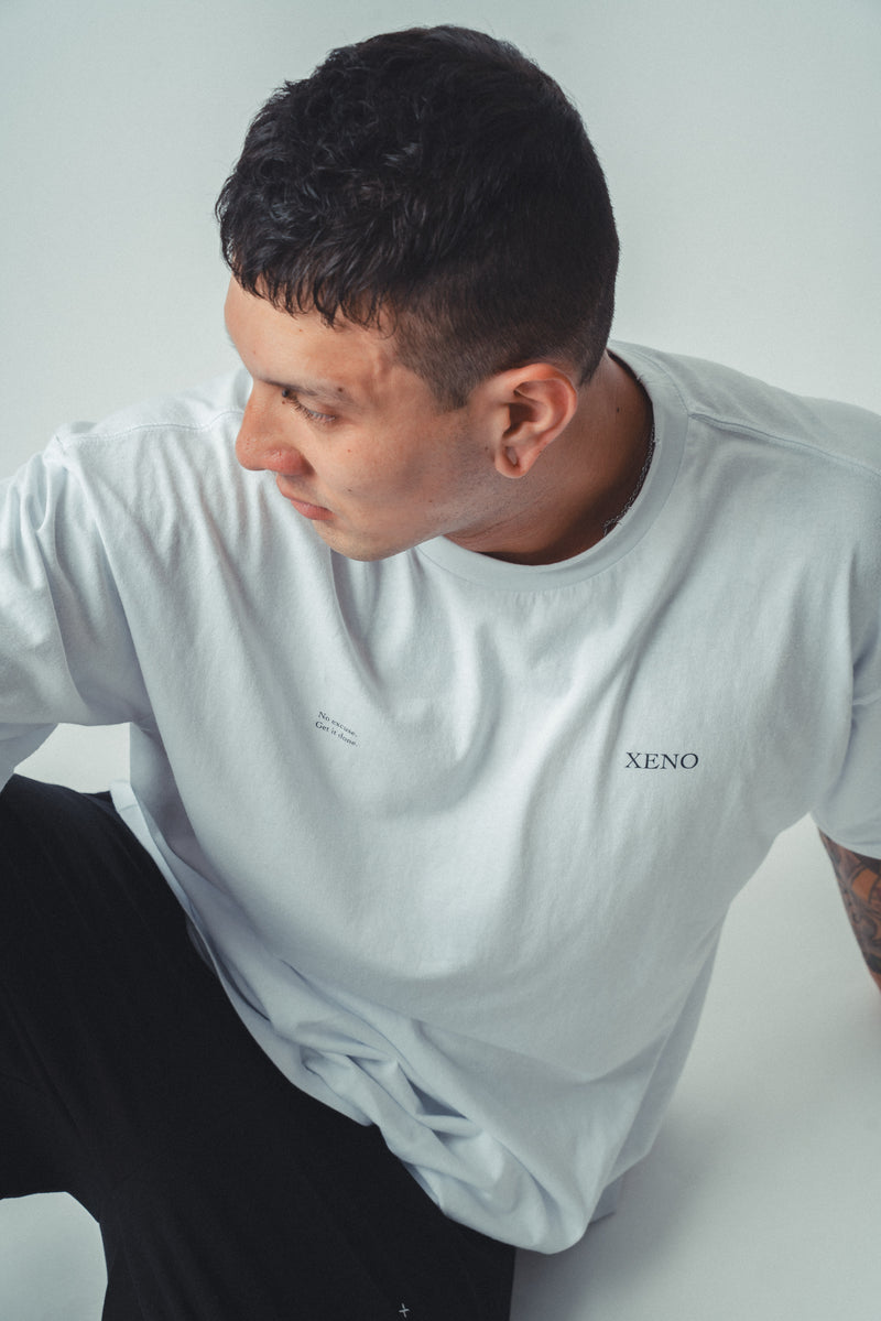 XENO “PRAYING HANDS” OVERSIZED TEE BLEACH WHITE