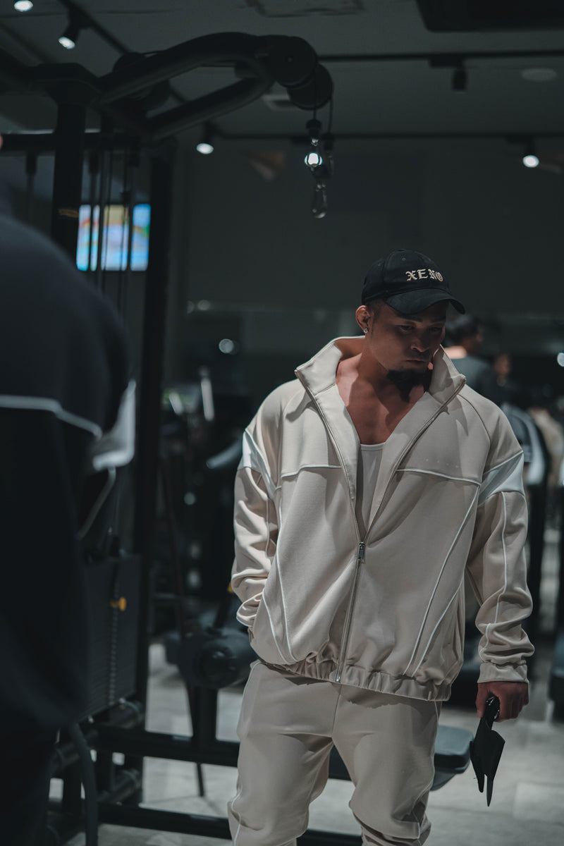 XENO PIPING DOUBLE KNIT JACKET BEIGE