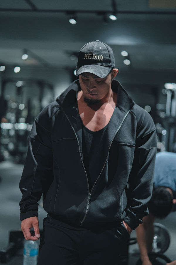 XENO PIPING DOUBLE KNIT JACKET BLACK x BLACK