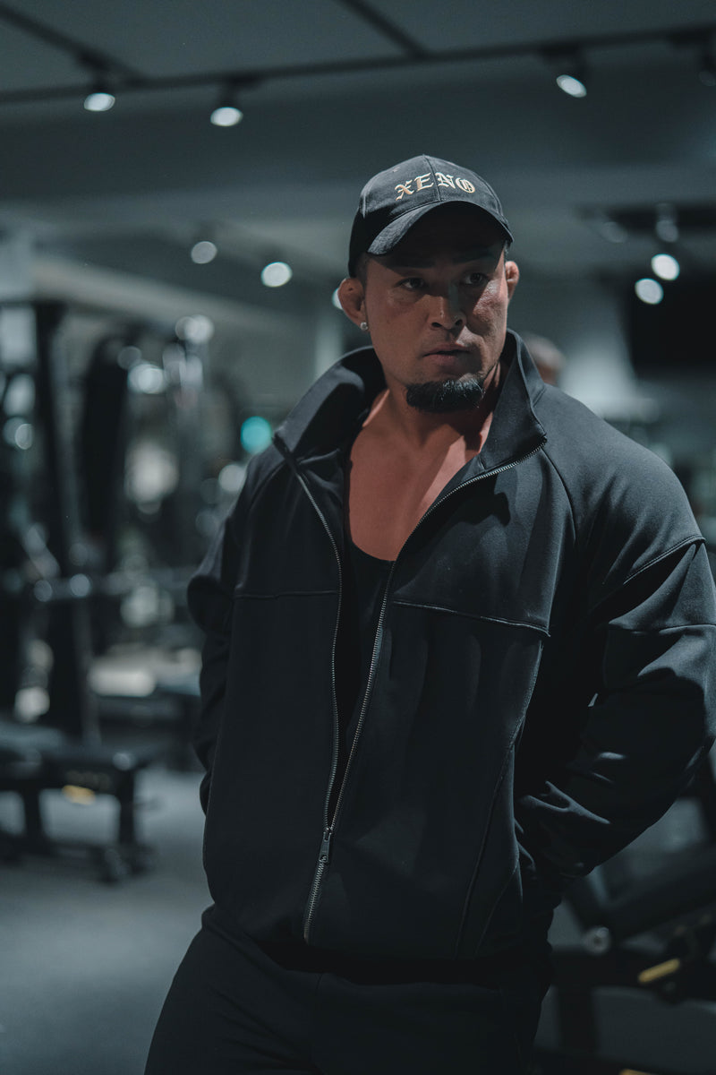 XENO PIPING DOUBLE KNIT JACKET BLACK x BLACK