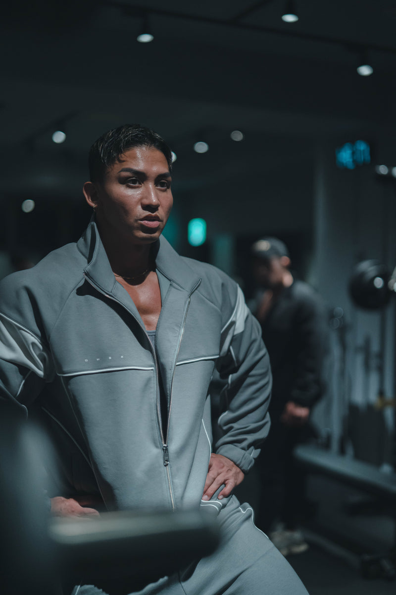 XENO PIPING DOUBLE KNIT JACKET GRAY