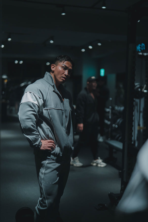 XENO PIPING DOUBLE KNIT JACKET GRAY