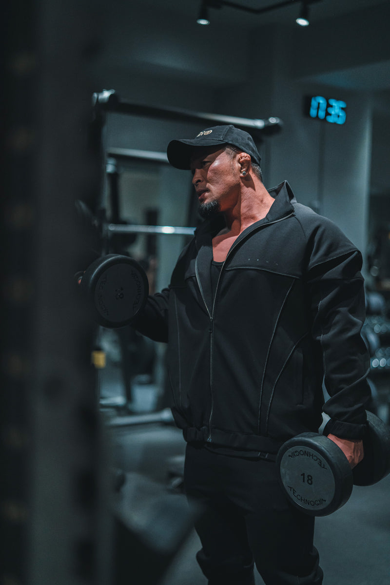 XENO PIPING DOUBLE KNIT JACKET BLACK x BLACK