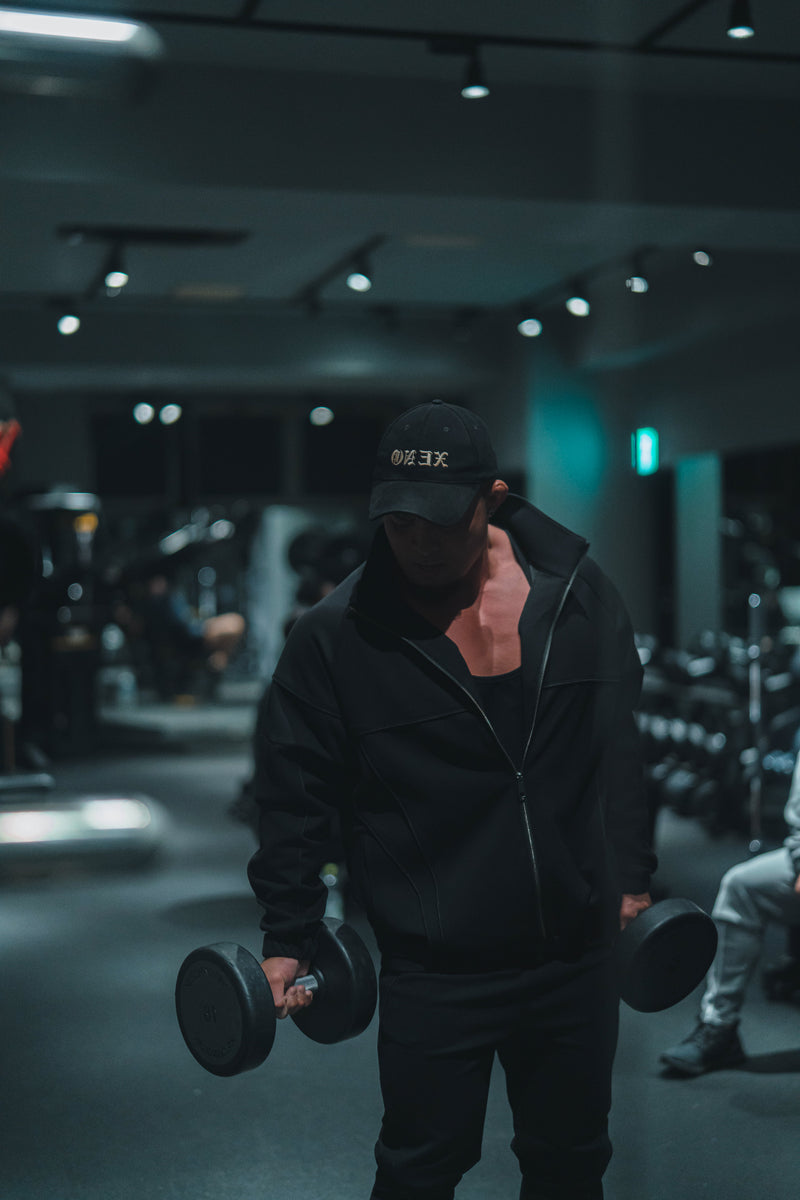XENO PIPING DOUBLE KNIT JACKET BLACK x BLACK