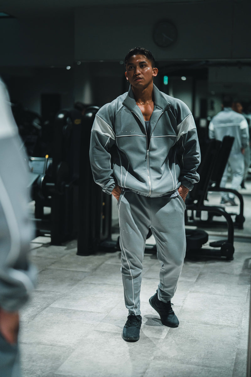 XENO PIPING DOUBLE KNIT PANTS GRAY