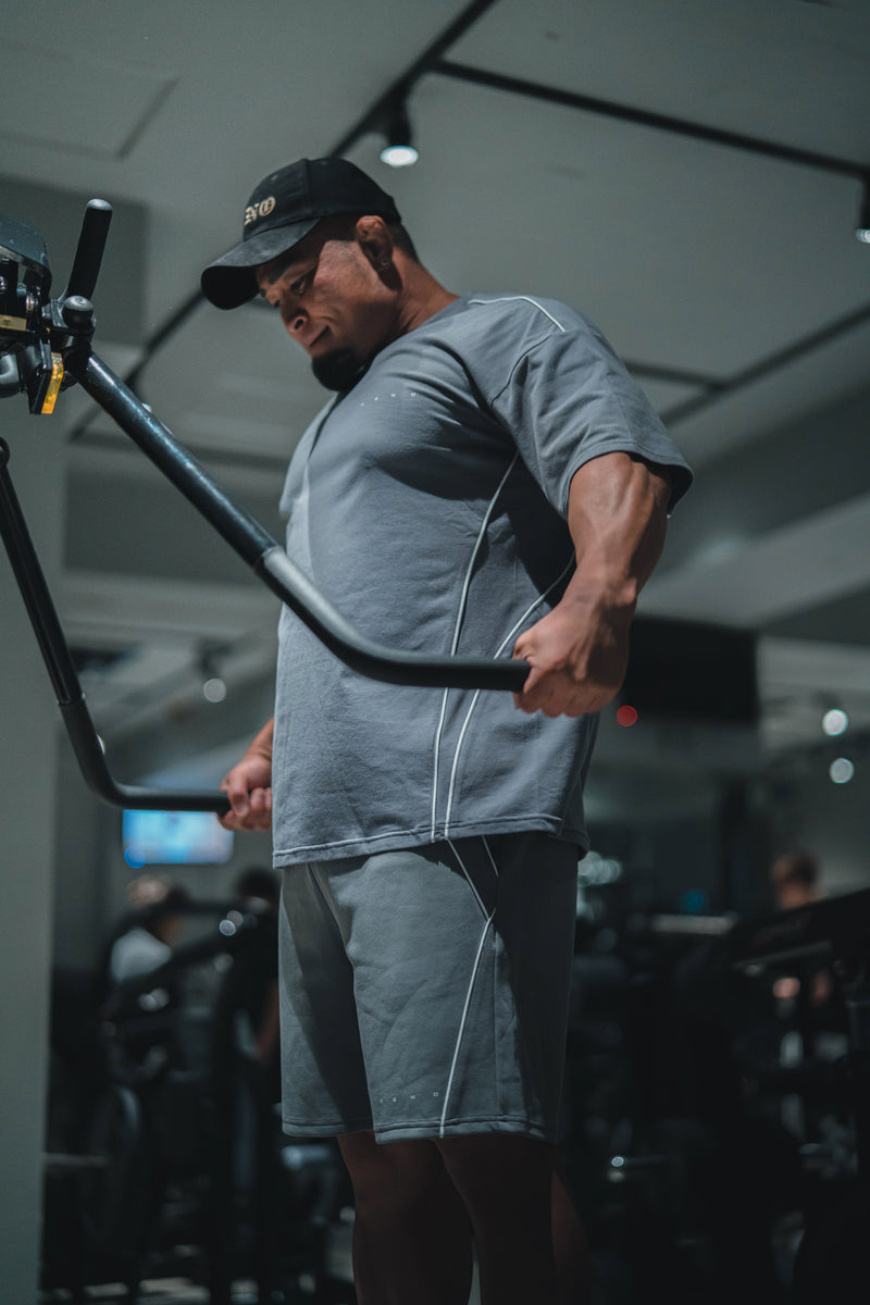 XENO PIPING OVER SIZED T-SHIRT GRAY