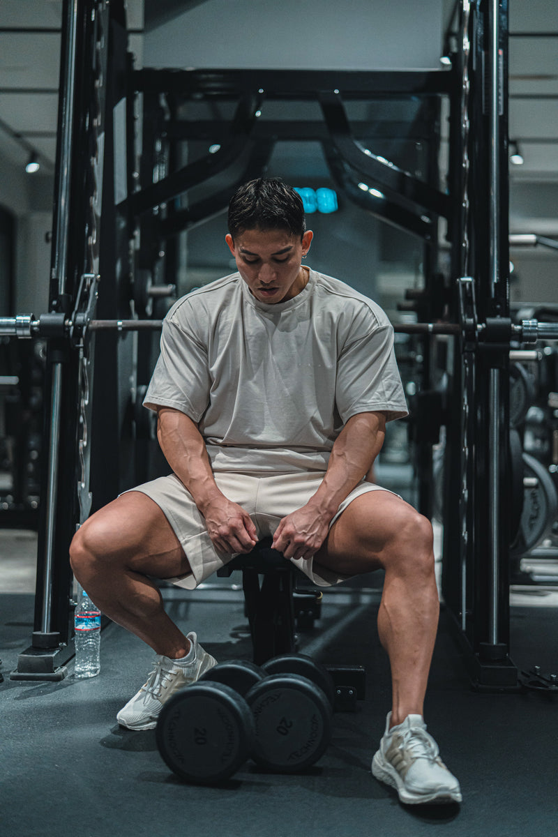 XENO PIPING OVER SIZED T-SHIRT BEIGE