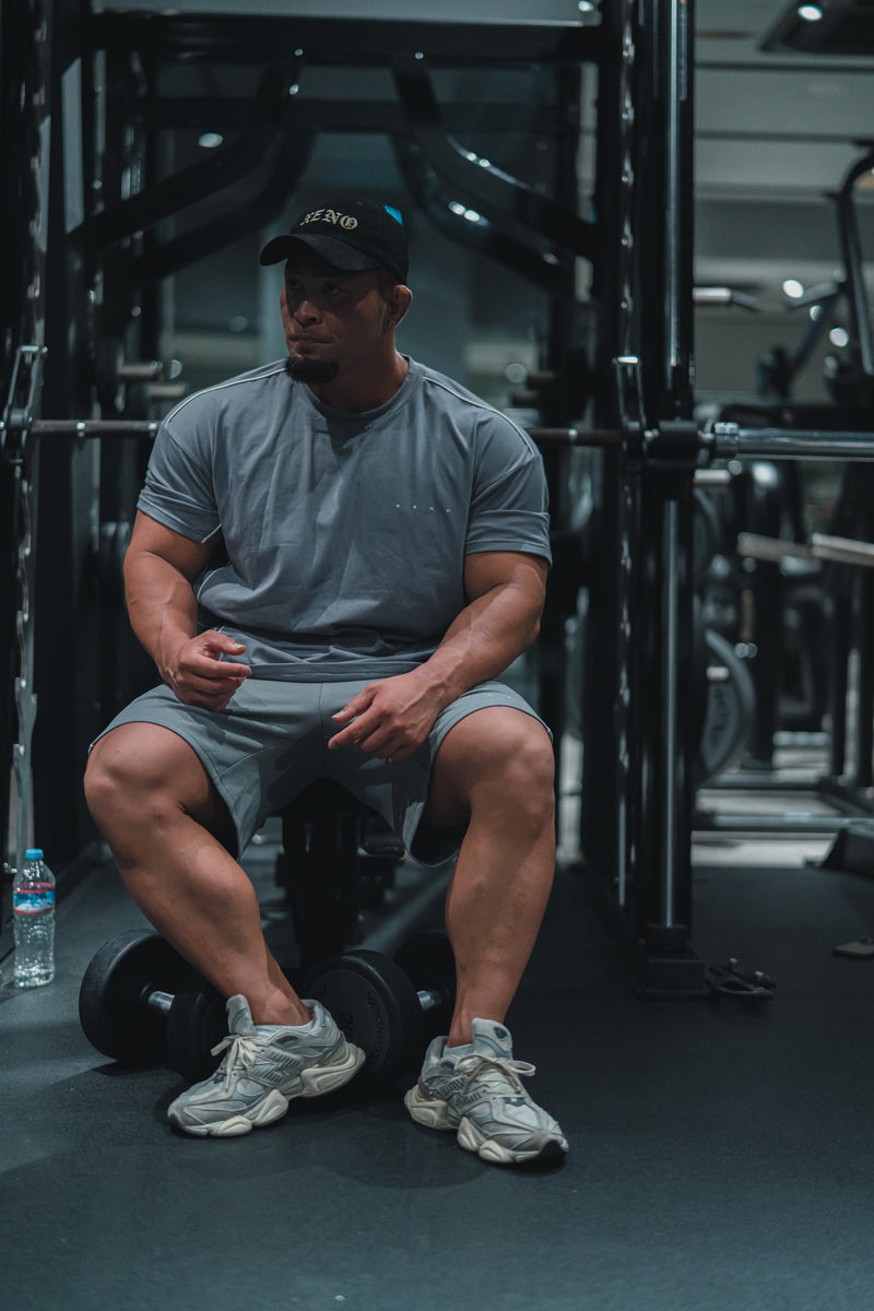 XENO PIPING OVER SIZED T-SHIRT GRAY