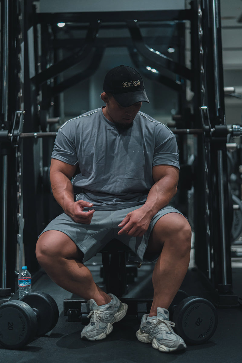 XENO PIPING OVER SIZED T-SHIRT GRAY
