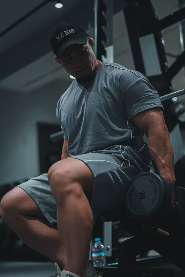 XENO PIPING OVER SIZED T-SHIRT GRAY