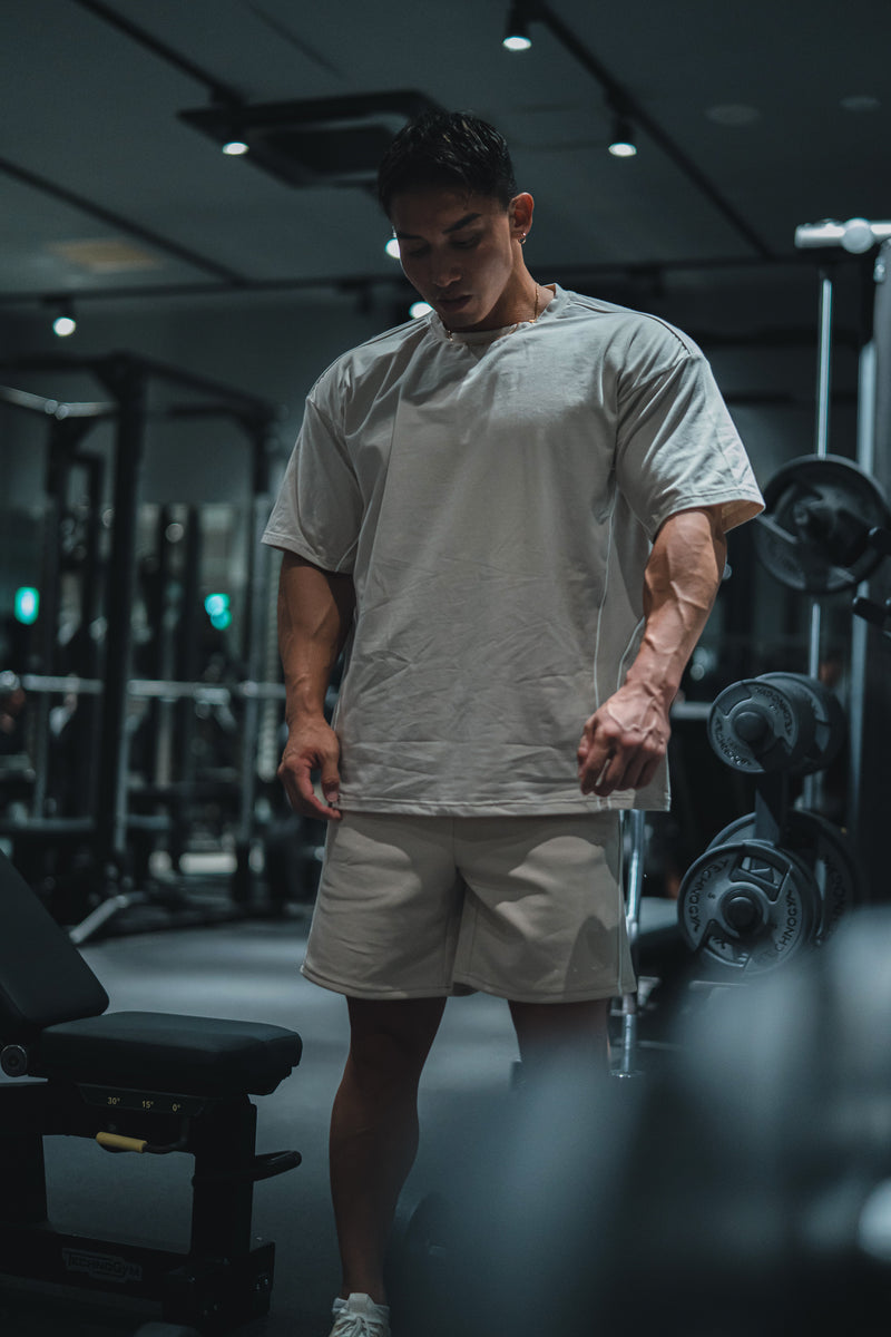 XENO PIPING OVER SIZED T-SHIRT BEIGE