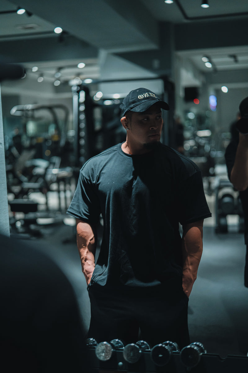 XENO PIPING OVER SIZED T-SHIRT BLACK x BLACK