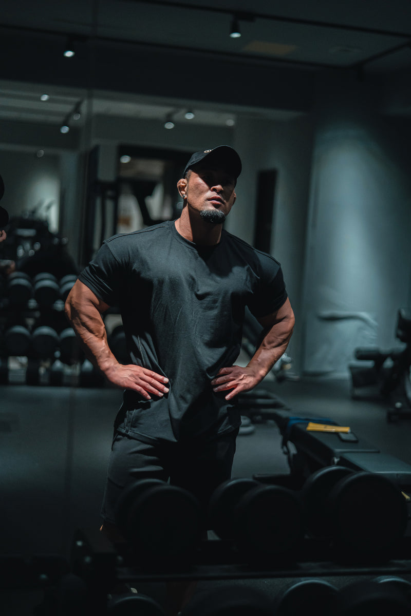 XENO PIPING OVER SIZED T-SHIRT BLACK x BLACK